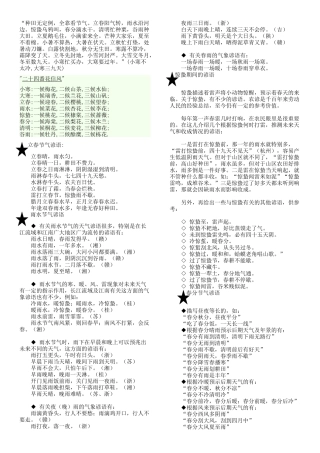 二十四节气的主要谚语总结汇总