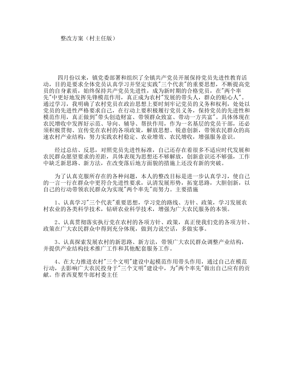 整改方案（村主任版）_第1页