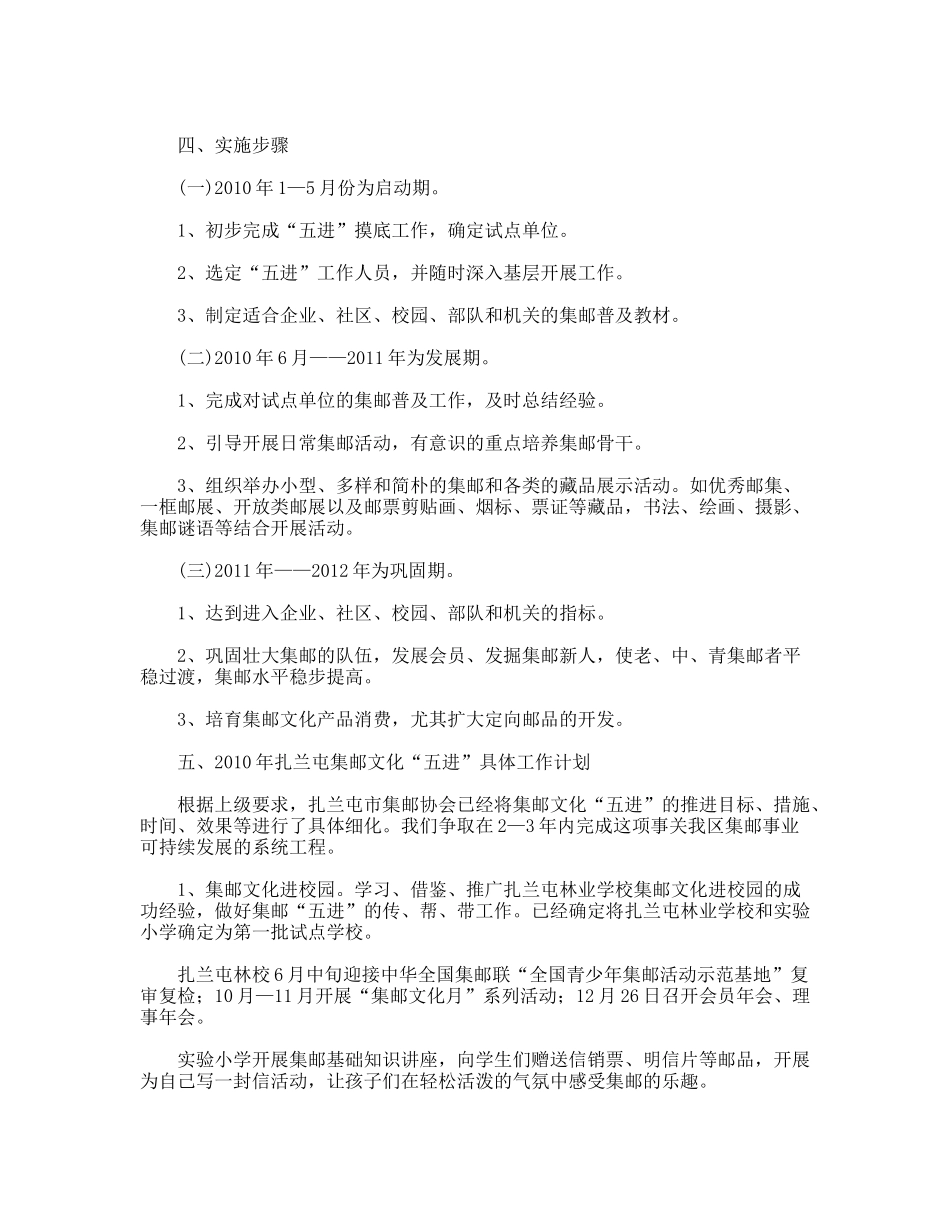 集邮文化“五进”活动实施方案_第2页
