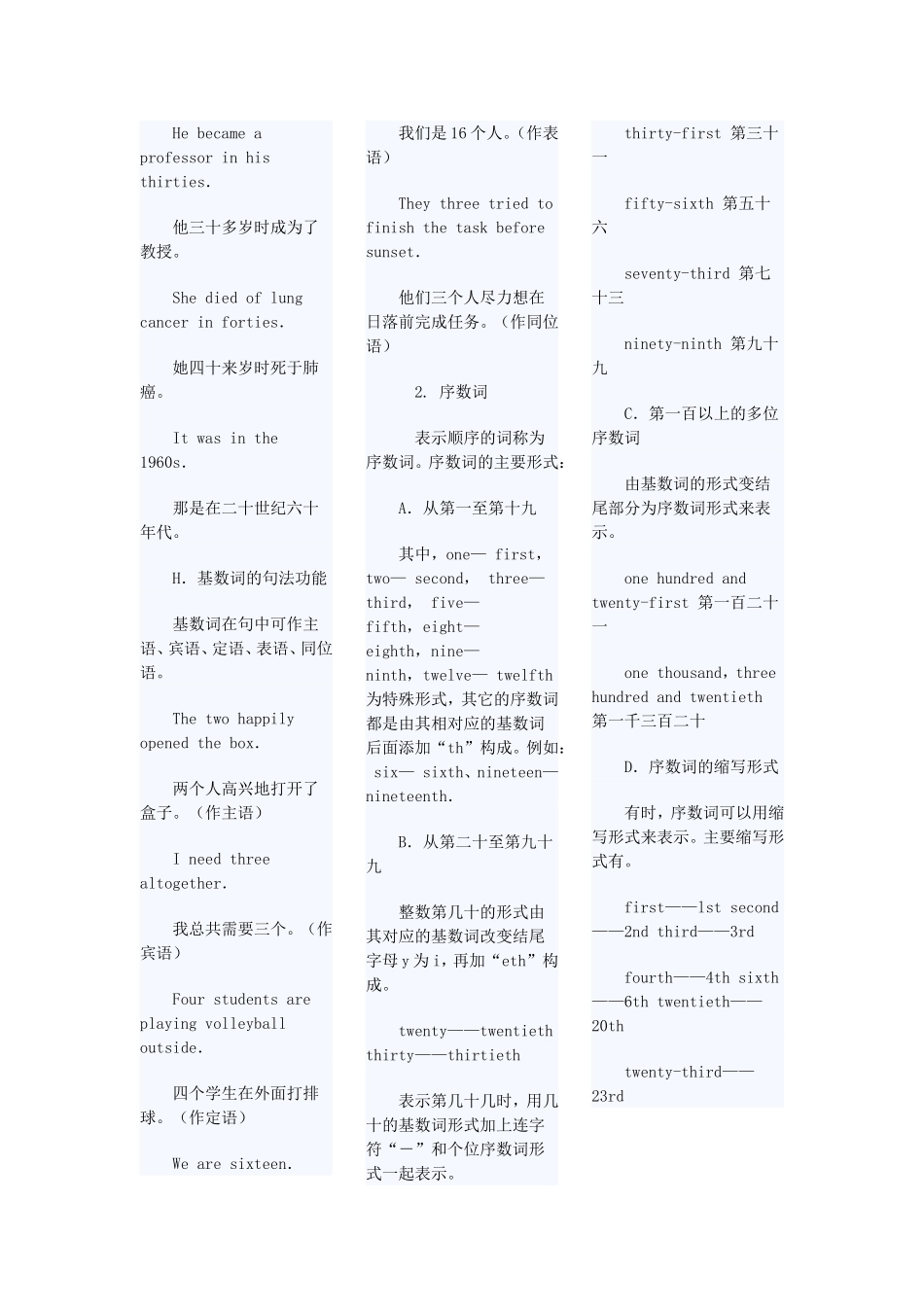 数词的分类 英语知识汇总_第3页