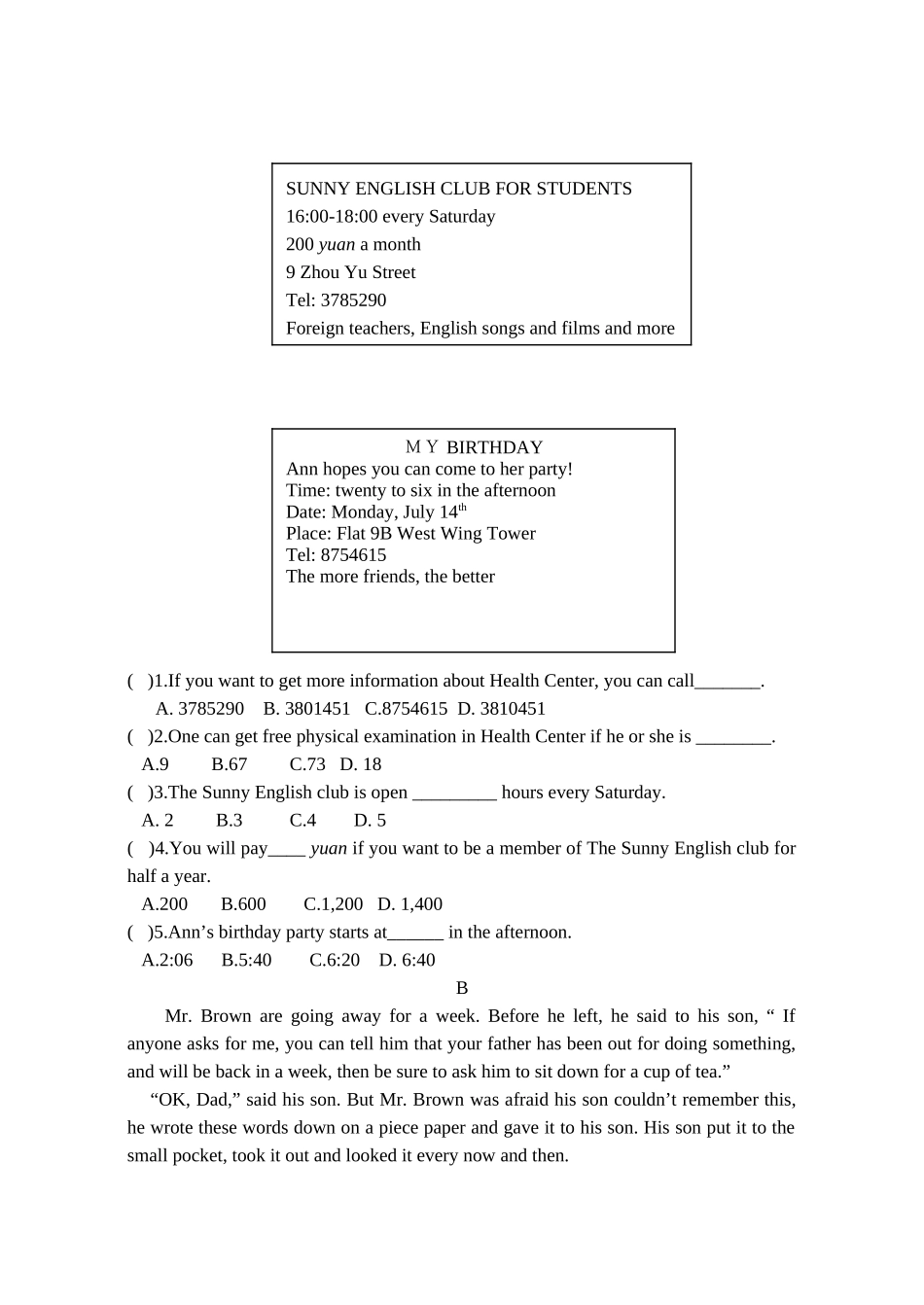 外研版九年级上Module 1单元测试试卷_第3页