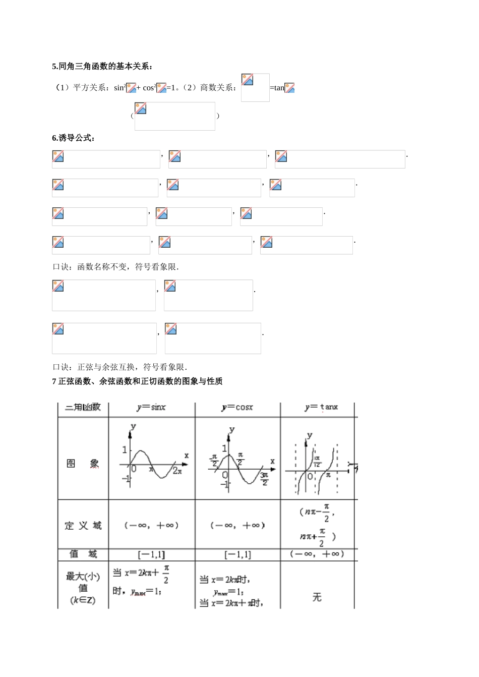 高考三角函数 知识点专题练习_第2页