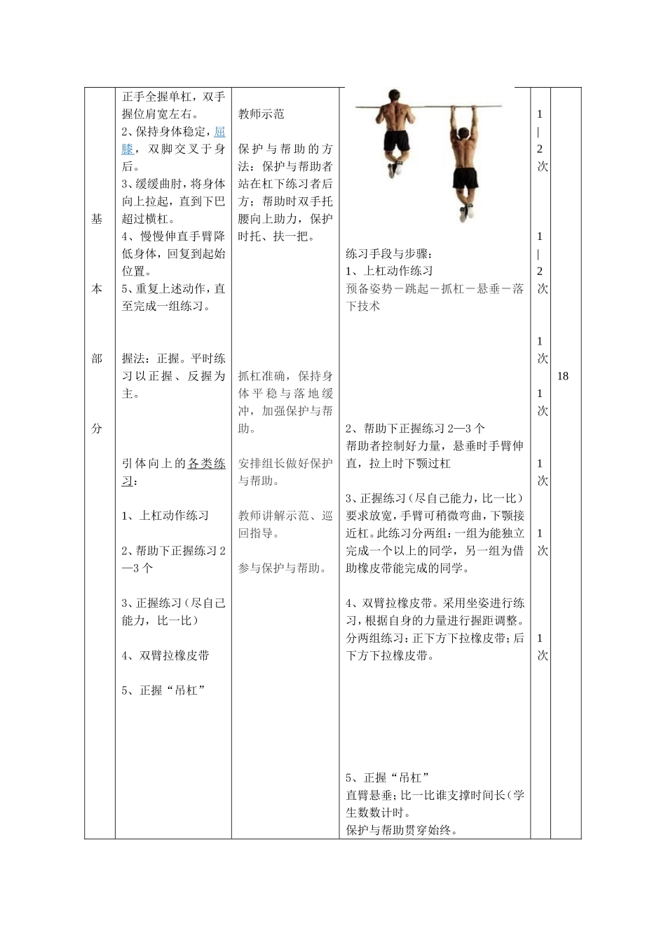 引体向上（男生）教学教案_第2页