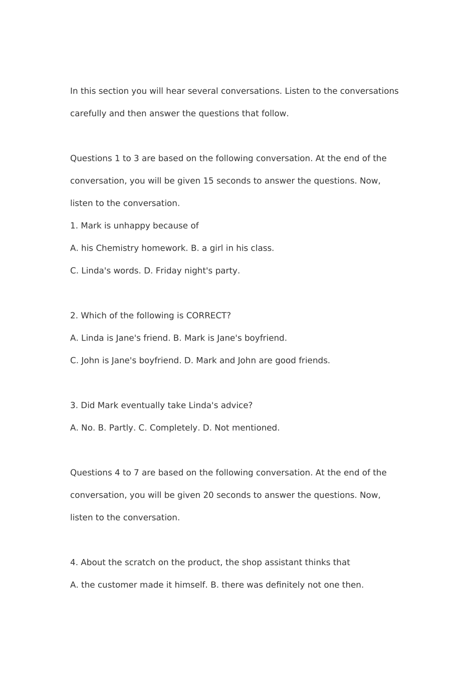 听写与对话新闻听力完形语法及词汇测试题_第2页