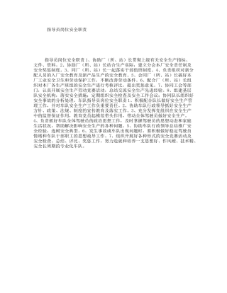 指导员岗位安全职责