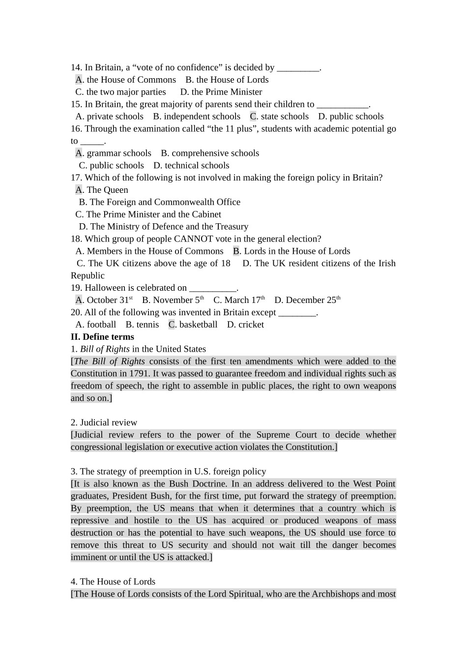 英语国家概况试题库_第2页