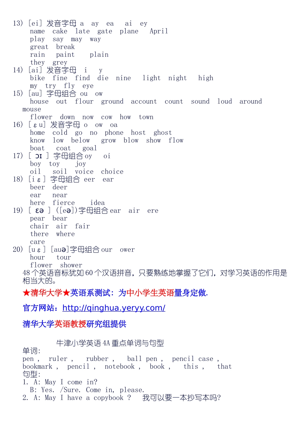 英语音标及字母组合对照_第3页