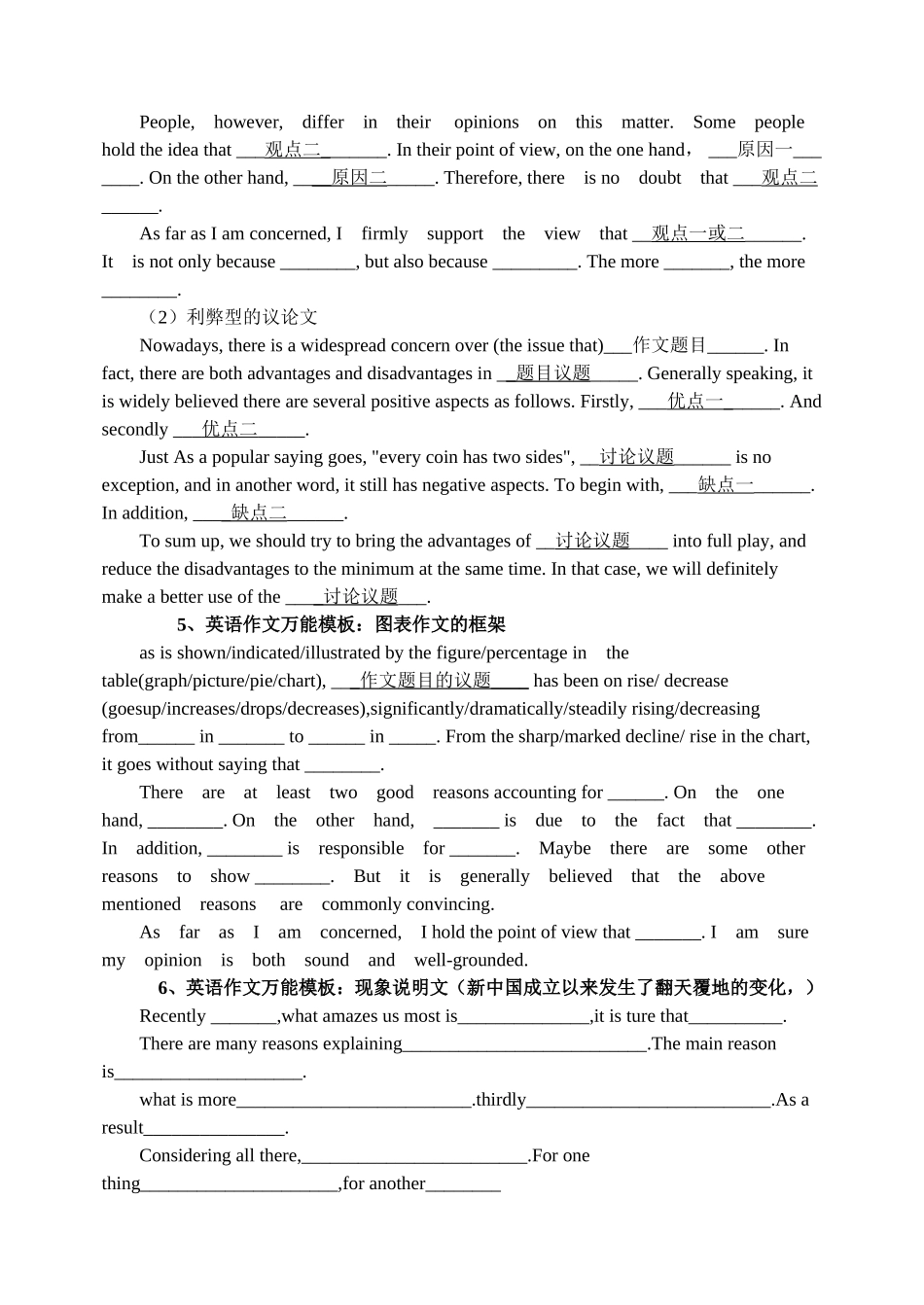 英语作文万能模板：阐述主题题型_第2页