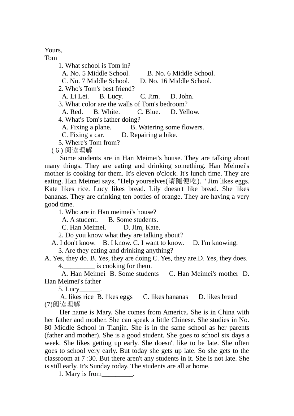 英语阅读理解_第3页