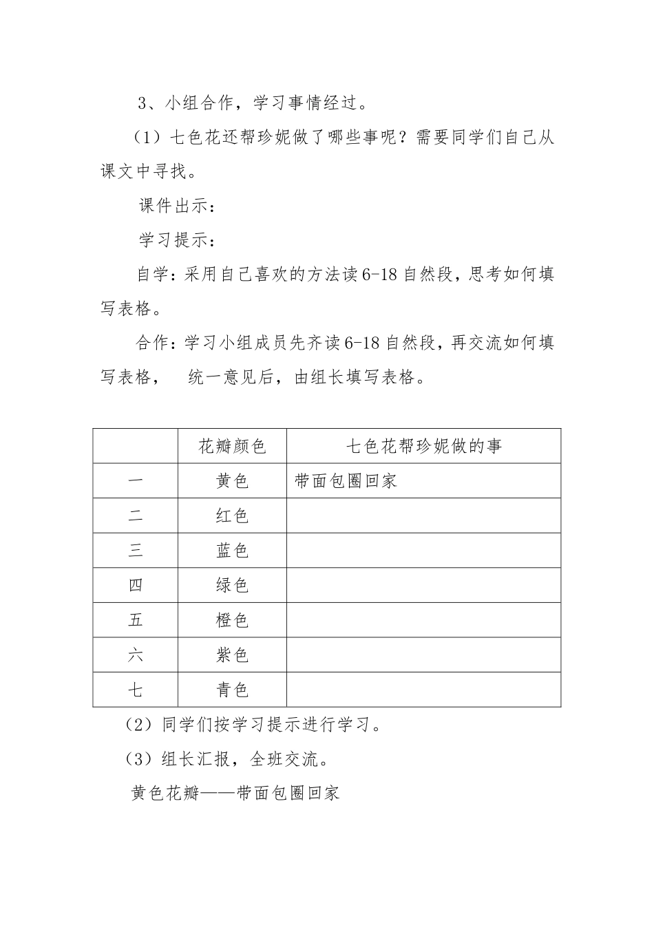 小学语文《七色花》教学设计_第3页