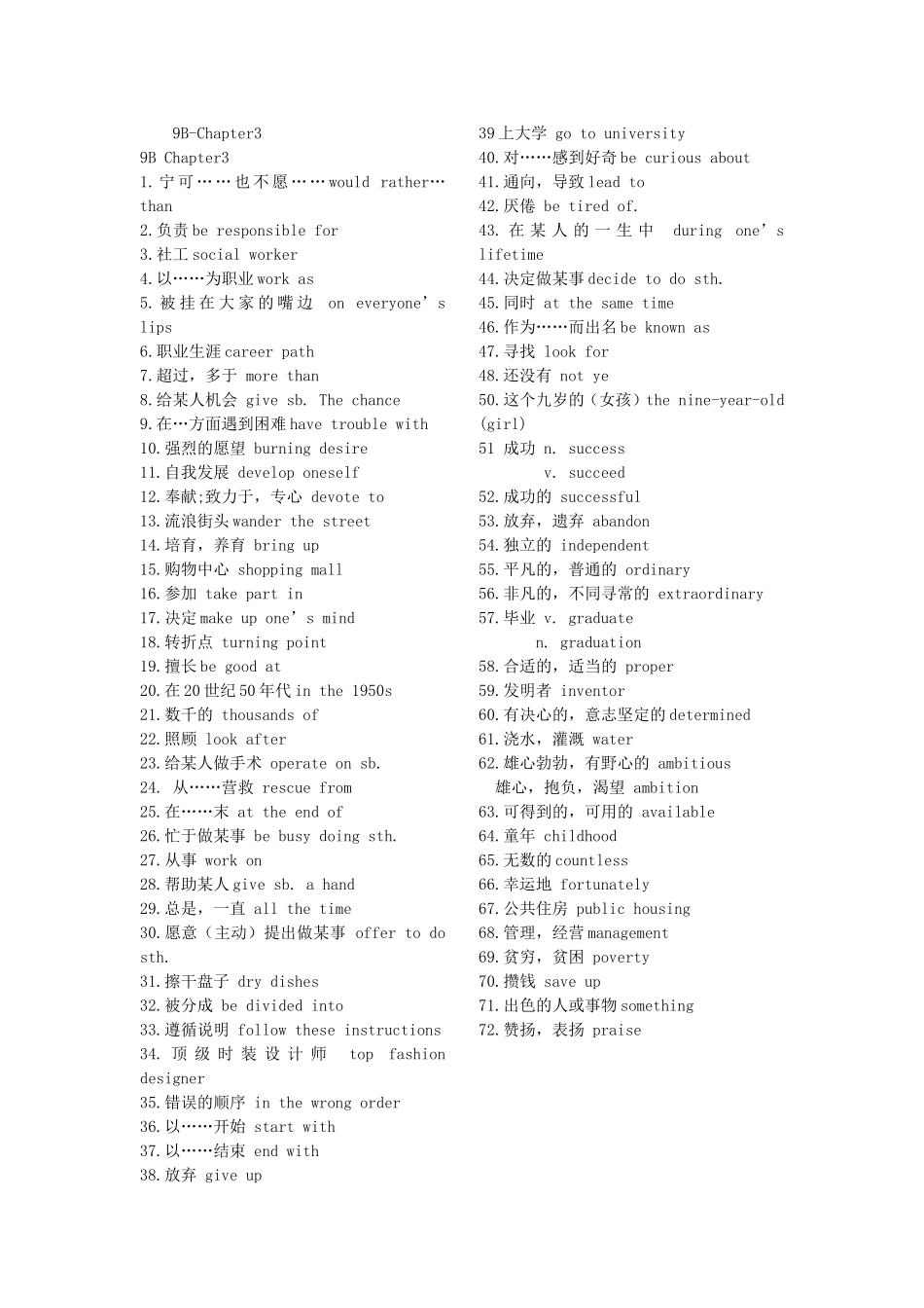 9B-Chapter1全册英语短语汇总_第3页