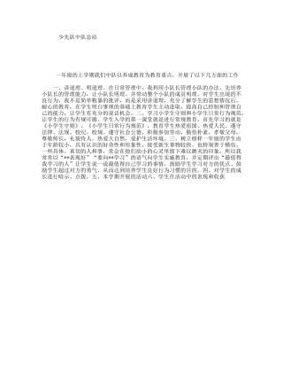 少先队中队总结
