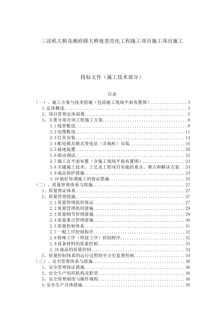 大桥及湘府路大桥夜景亮化工程施工项目施工项目投标文件（施工技术部分）