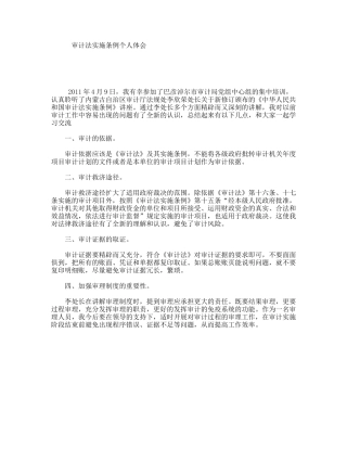 审计法实施条例个人体会
