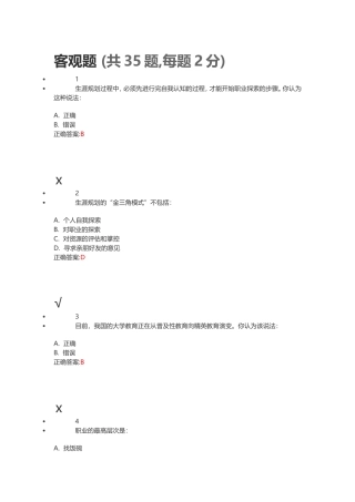 生涯规划专题测试题