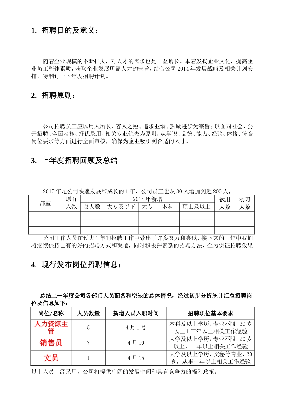 SP公司年度招聘计划书_第3页