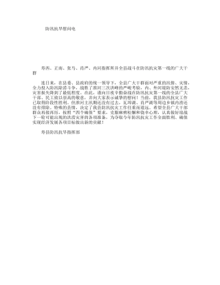 防汛抗旱慰问电