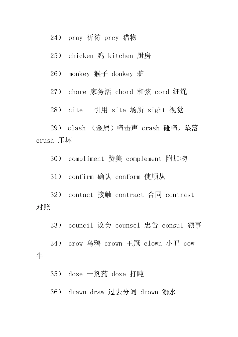 151个容易混淆的英文单词_第3页