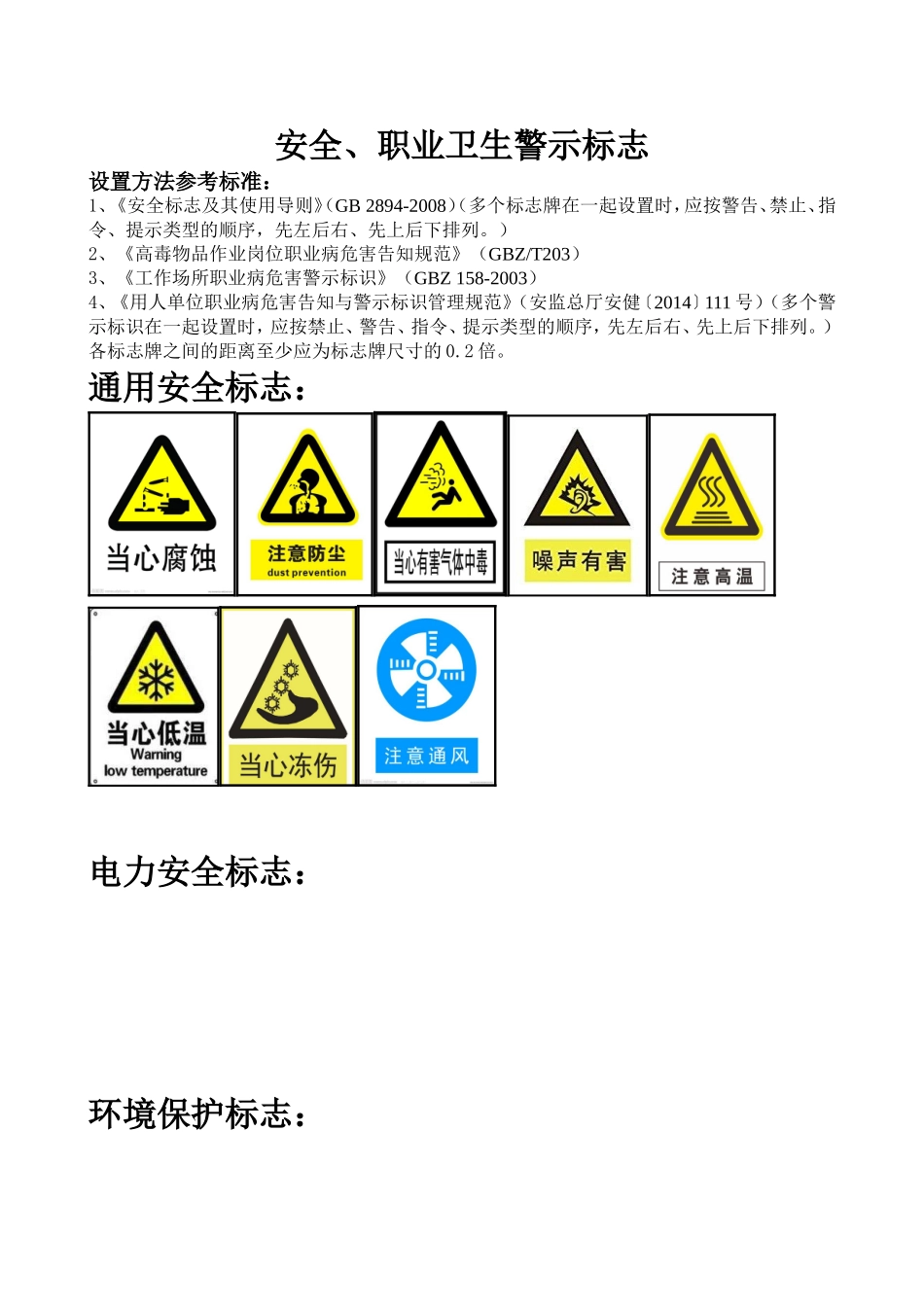 安全、职业卫生警示标志_第1页