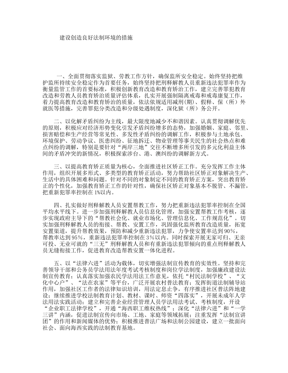 建设创造良好法制环境的措施_第1页