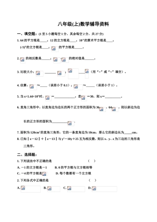 八年级(上)数学辅导资料    