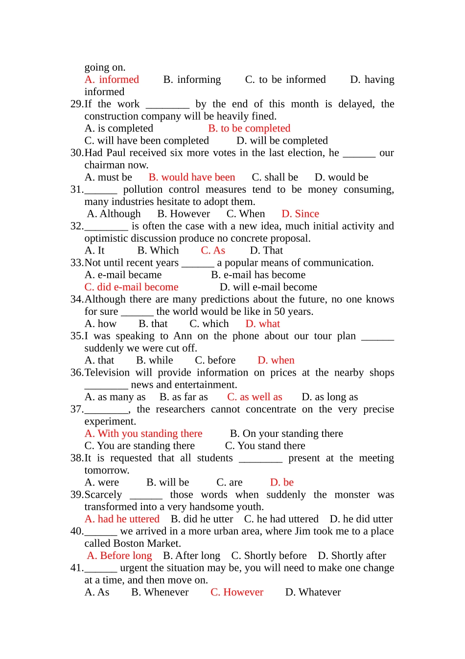 复旦大学金融硕士班英语语法练习100题_第3页