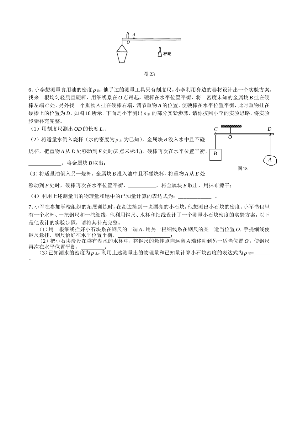 杠杠和密度的实验题_第2页
