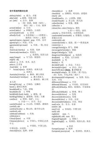 初中英语同根词全表