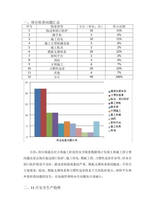 广场二期项目11月安全隐患统计分析
