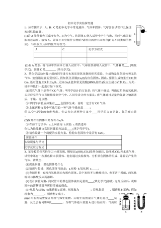 初中化学实验探究题