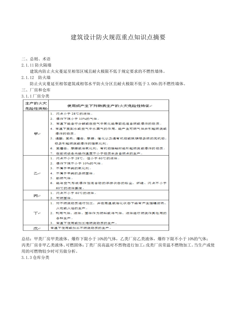 建筑设计防火规范重点知识点_第1页