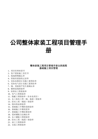 公司整体家装工程项目管理手册