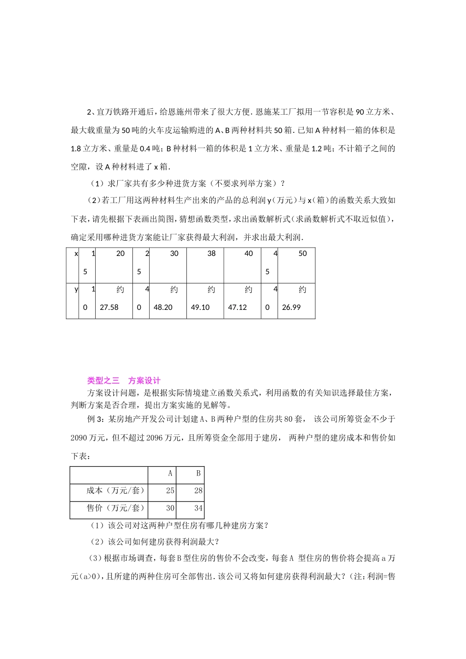 函数应用题综合复习_第3页