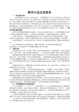 教学计划及进度表