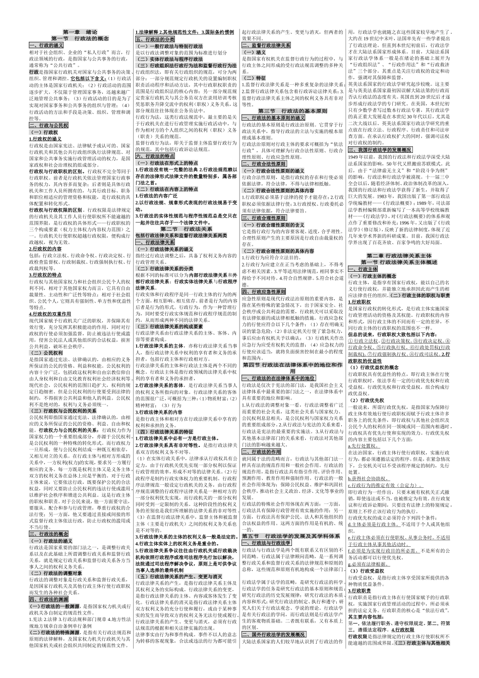 行政法课程知识点梳理汇总_第1页