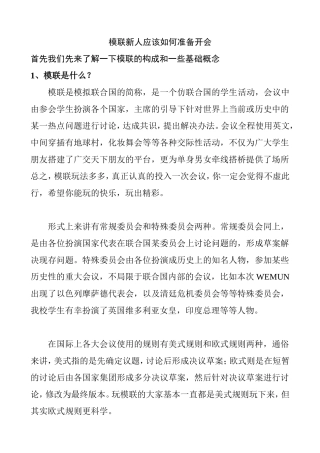 模联新人应该如何准备开会