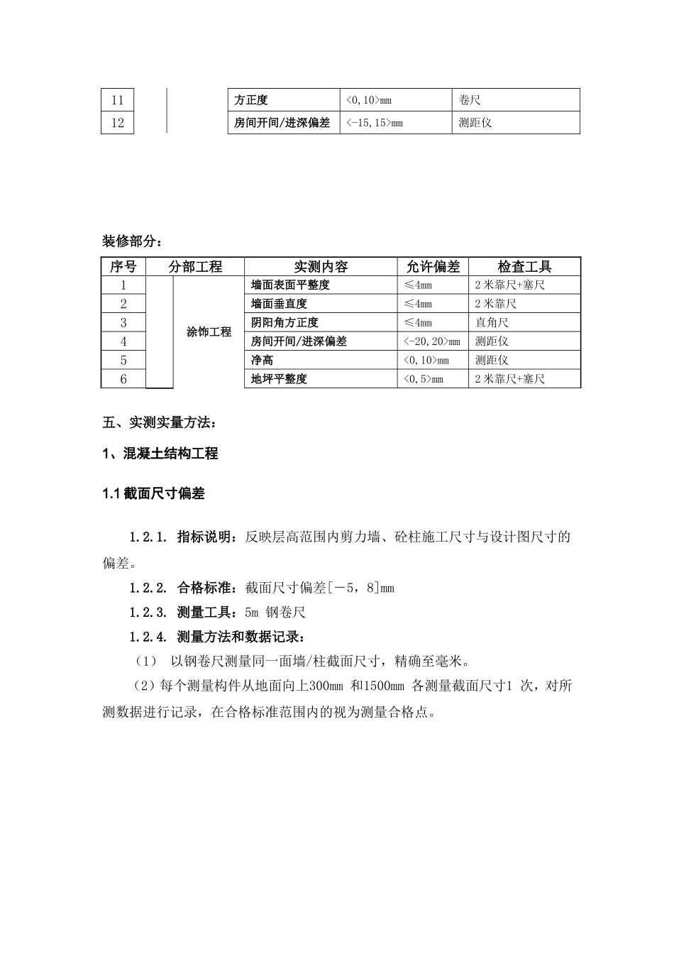 建设工程有限责任公司祥云项目实测实量测量实施方案_第2页