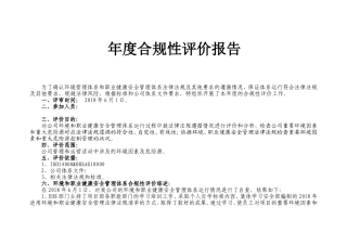 年度合规性评价报告