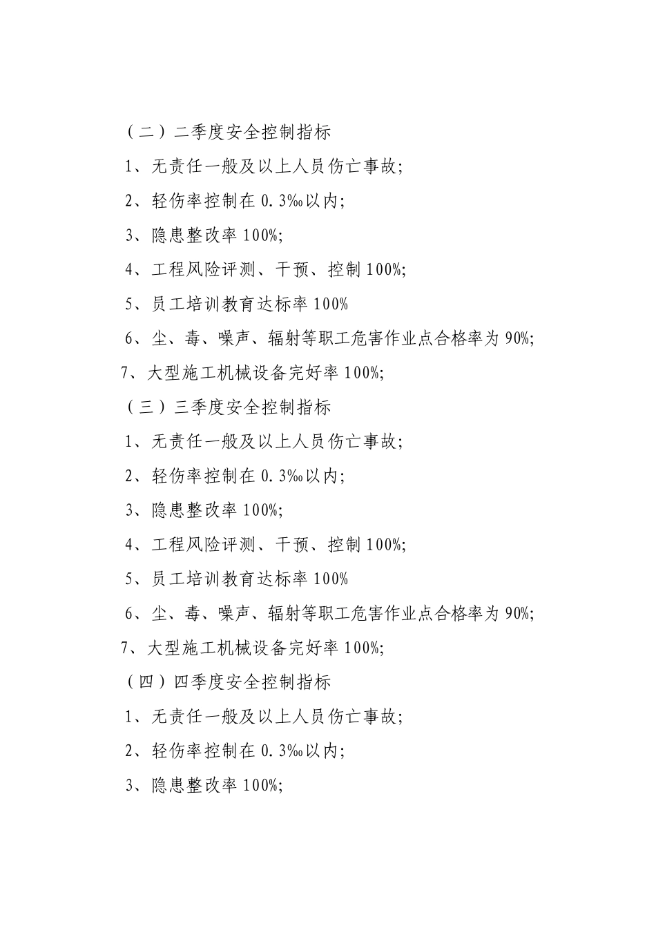 建设集团有限公司关于阶段性安全生产控制指标_第2页