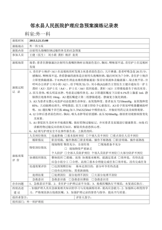 邻水县人民医院护理应急预案演练记录表