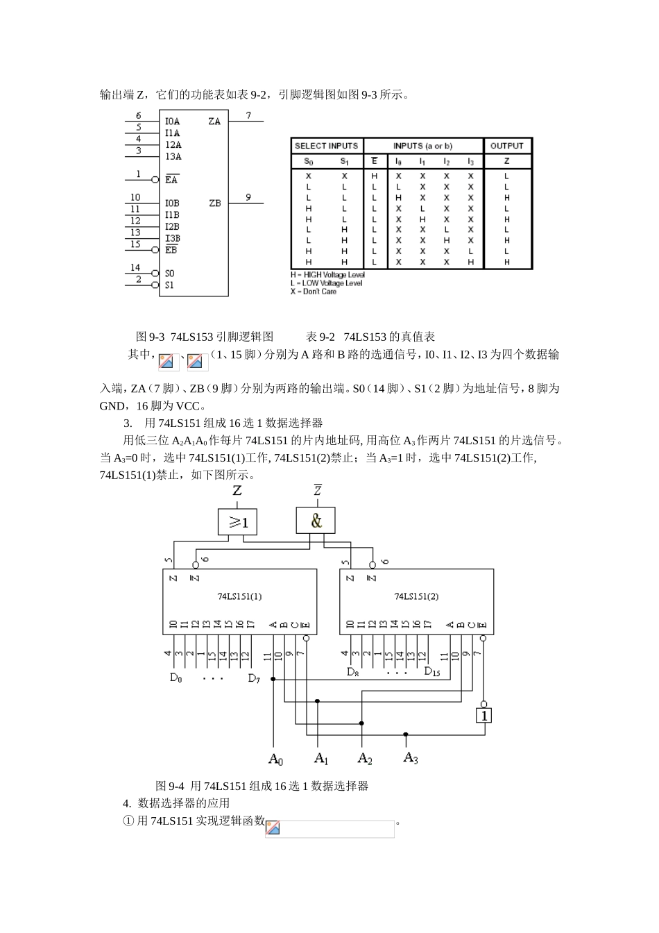 实验九  数据选择器及其应用 指导书_第2页