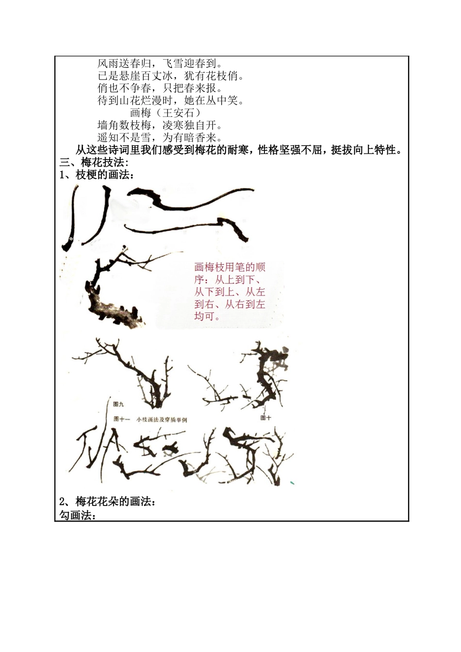 梅花的学习国画班 教学设计_第2页