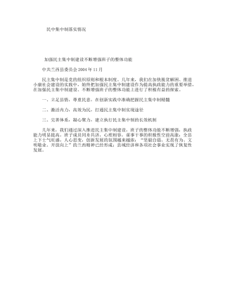 民中集中制落实情况