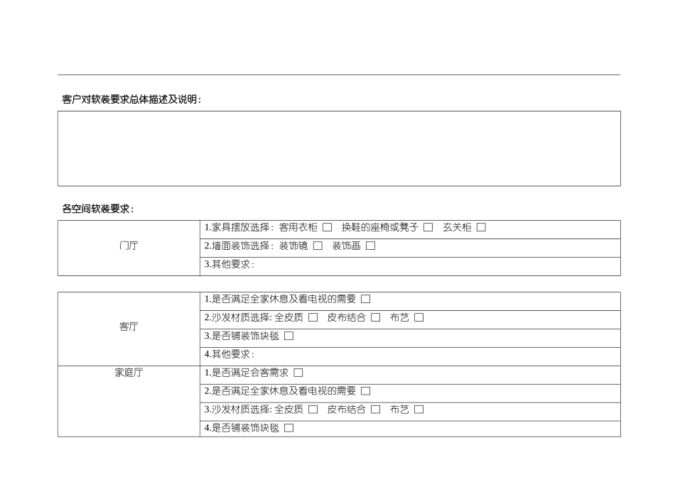 客户陈设需求调查表_第2页