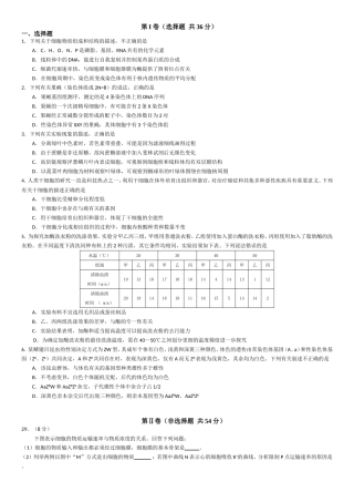 市高 级“一诊”生物试题