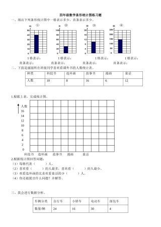 四年级数学条形统计图练习题