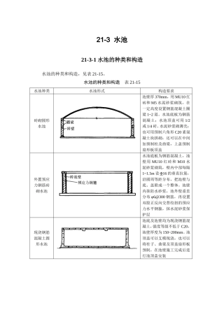 水池的种类和构造