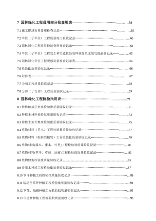 园林绿化工程通用部分检查用表