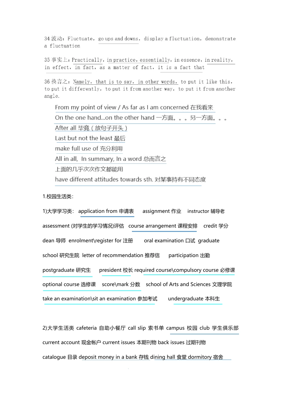 英语四级作文常用词汇_第3页