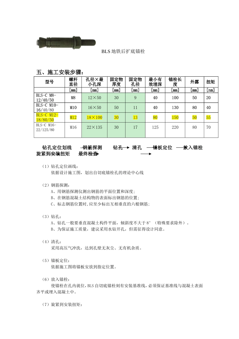 BLS-C后扩底锚栓施工要领书_第3页